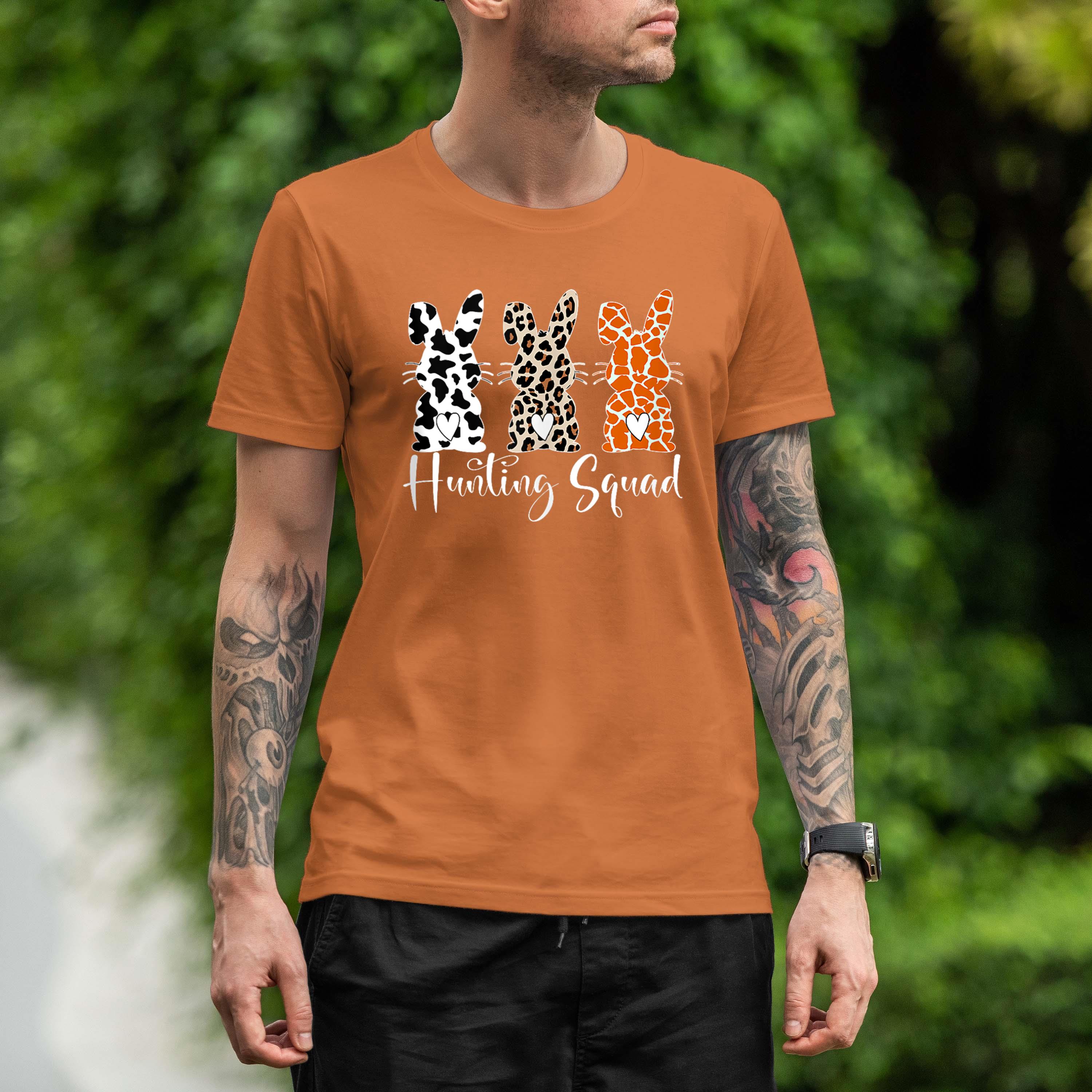 Hunting Squad Easter Bunny Leopard Giraffe Cow Easter Day Shirt 